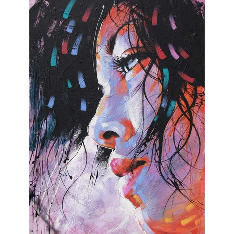 Nidia Black Modern Wood Framed Art Print by Staples, Colin John