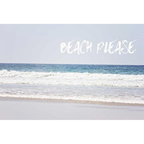 Beach Please Black Modern Wood Framed Art Print with Double Matting by Coomes, Sylvia