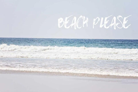Beach Please White Modern Wood Framed Art Print with Double Matting by Coomes, Sylvia