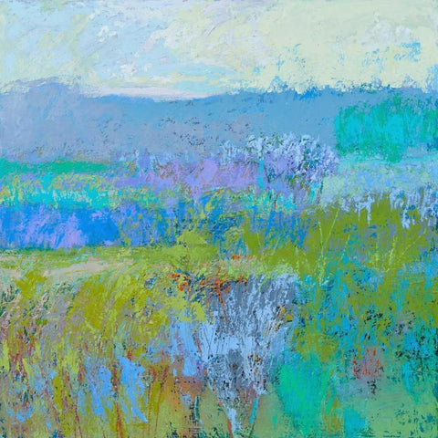 Color Field 41 White Modern Wood Framed Art Print with Double Matting by Schmidt, Jane