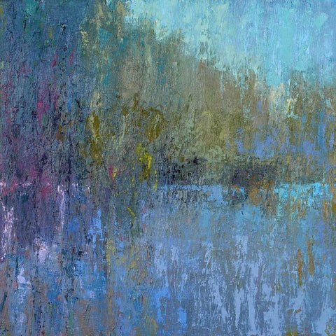 Treescape Two White Modern Wood Framed Art Print with Double Matting by Schmidt, Jane