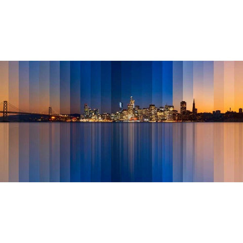 Chromatic Symphony San Francisco White Modern Wood Framed Art Print by Sie, Lee