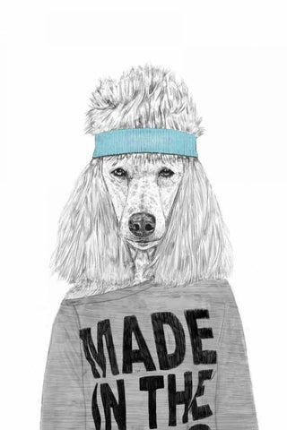 80s Bitch Black Ornate Wood Framed Art Print with Double Matting by Solti, Balazs