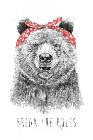 Break The Rules White Modern Wood Framed Art Print with Double Matting by Solti, Balazs