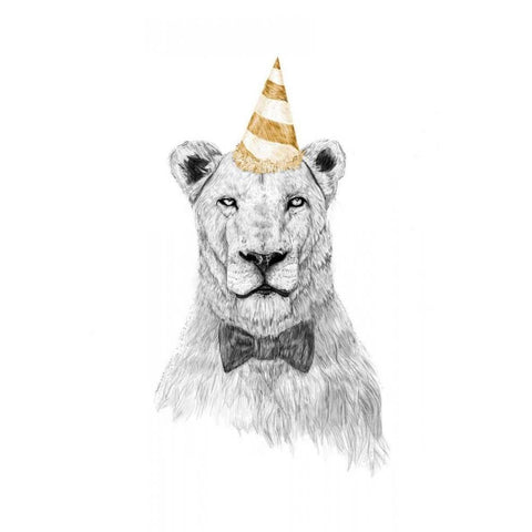 Get The Party Started White Modern Wood Framed Art Print by Solti, Balazs