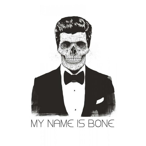 My Name is Bone White Modern Wood Framed Art Print by Solti, Balazs