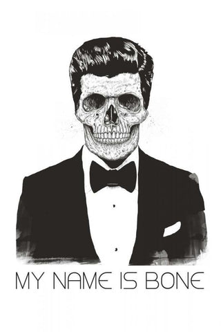 My Name is Bone White Modern Wood Framed Art Print with Double Matting by Solti, Balazs