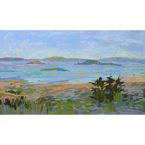 Islands Off the Mainland Black Modern Wood Framed Art Print with Double Matting by Schmidt, Jane