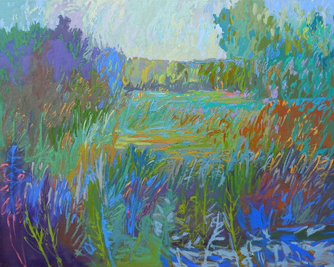 Color Field No. 67 Black Ornate Wood Framed Art Print with Double Matting by Schmidt, Jane