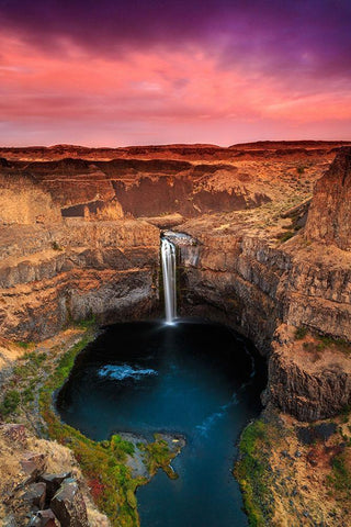 Palouse Falls Black Ornate Wood Framed Art Print with Double Matting by Severn, Shawn/Corinne