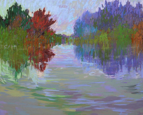 Waterways VII Black Ornate Wood Framed Art Print with Double Matting by Schmidt, Jane