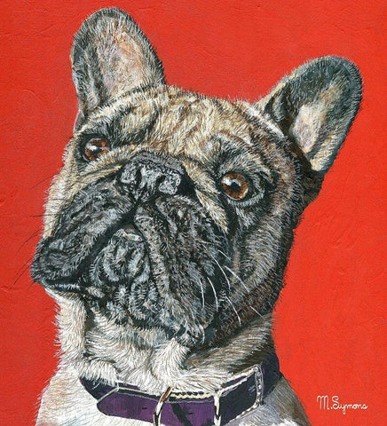 Amour White Modern Wood Framed Art Print with Double Matting by Symons, Melissa