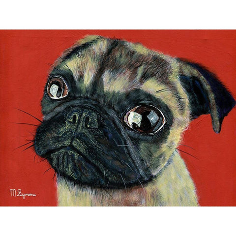 Pugly White Modern Wood Framed Art Print by Symons, Melissa