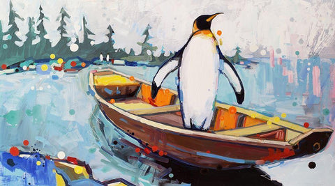 Styx White Modern Wood Framed Art Print with Double Matting by Swanson, Adam