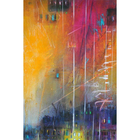 Light No. 17 Gold Ornate Wood Framed Art Print with Double Matting by Schubert, Bea Garding