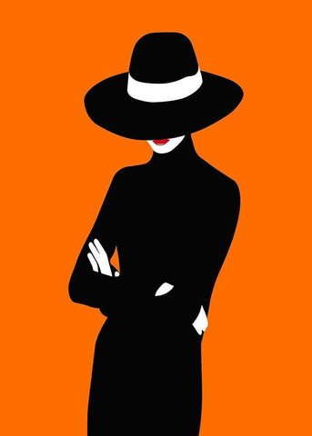 Lady No. 1 White Modern Wood Framed Art Print with Double Matting by Salvadori, Sean