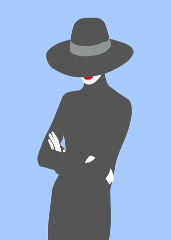 Lady No. 2 White Modern Wood Framed Art Print with Double Matting by Salvadori, Sean