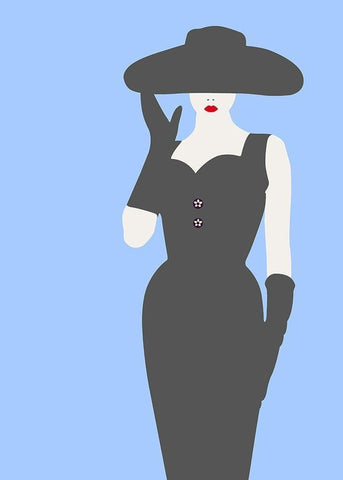Lady No. 13 Black Ornate Wood Framed Art Print with Double Matting by Salvadori, Sean