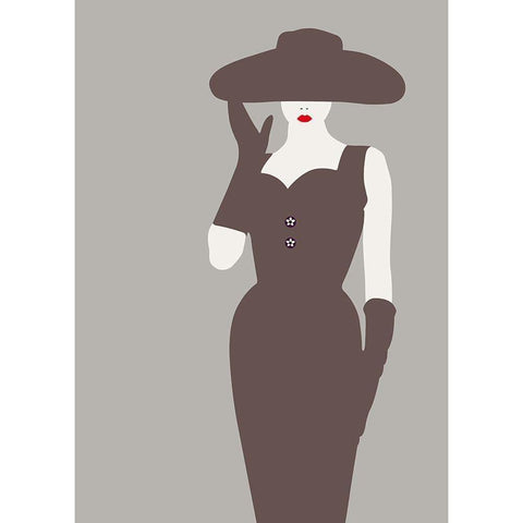 Lady No. 15 White Modern Wood Framed Art Print by Salvadori, Sean