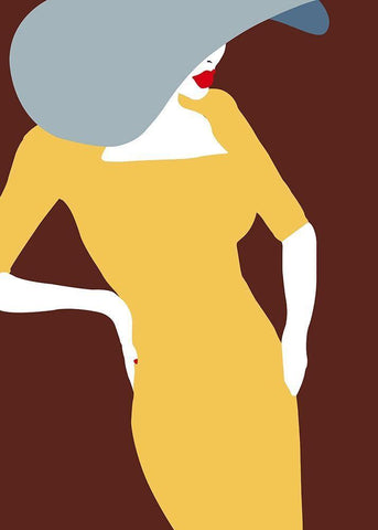 Lady No. 17 White Modern Wood Framed Art Print with Double Matting by Salvadori, Sean