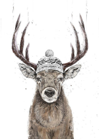 Lets Go Outside White Modern Wood Framed Art Print with Double Matting by Solti, Balazs