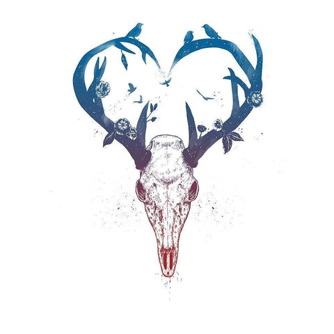 Neverending Love Black Modern Wood Framed Art Print with Double Matting by Solti, Balazs