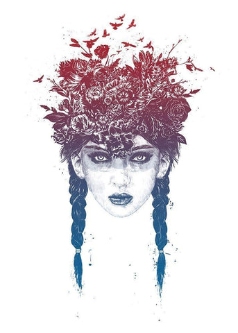 Summer Queen No. 2 Black Ornate Wood Framed Art Print with Double Matting by Solti, Balazs