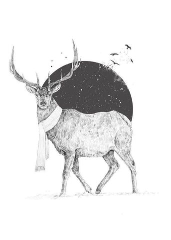 Winter Is All Around Black Ornate Wood Framed Art Print with Double Matting by Solti, Balazs