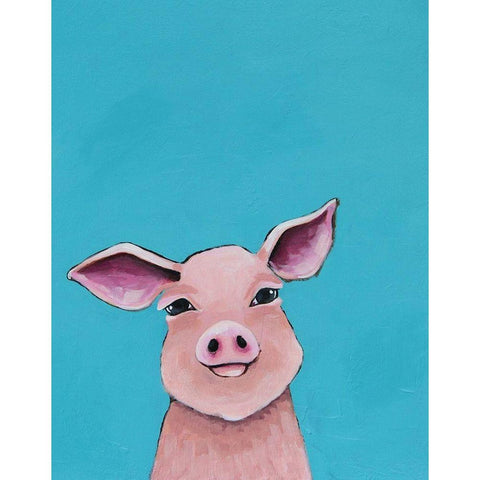 Little Pig Black Modern Wood Framed Art Print with Double Matting by Stewart, Lucia