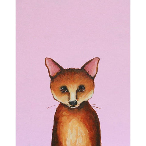 Little Fox Gold Ornate Wood Framed Art Print with Double Matting by Stewart, Lucia