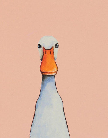 Little Duck Black Ornate Wood Framed Art Print with Double Matting by Stewart, Lucia