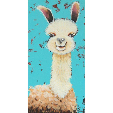 Llama Sue Black Modern Wood Framed Art Print with Double Matting by Stewart, Lucia