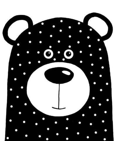 Bean Bear White Modern Wood Framed Art Print with Double Matting by Stewart, Lucia