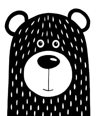 Vanilla Bear White Modern Wood Framed Art Print with Double Matting by Stewart, Lucia