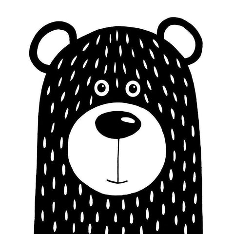 Vanilla Bear Black Modern Wood Framed Art Print with Double Matting by Stewart, Lucia