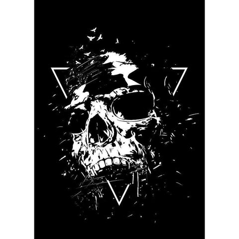 Skull X (BW) Black Modern Wood Framed Art Print by Solti, Balazs