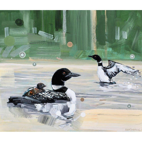 Acting Looney Black Modern Wood Framed Art Print by Swanson, Adam