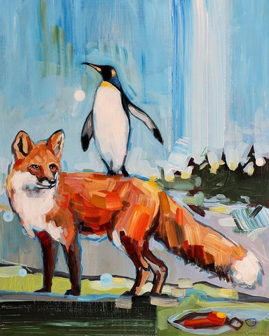 Chase White Modern Wood Framed Art Print with Double Matting by Swanson, Adam