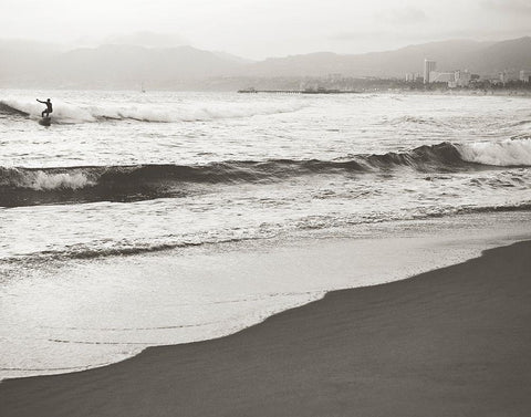 BW Surfer No. 1 White Modern Wood Framed Art Print with Double Matting by Soffia, Myan