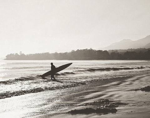 BW Surfer No. 3 White Modern Wood Framed Art Print with Double Matting by Soffia, Myan