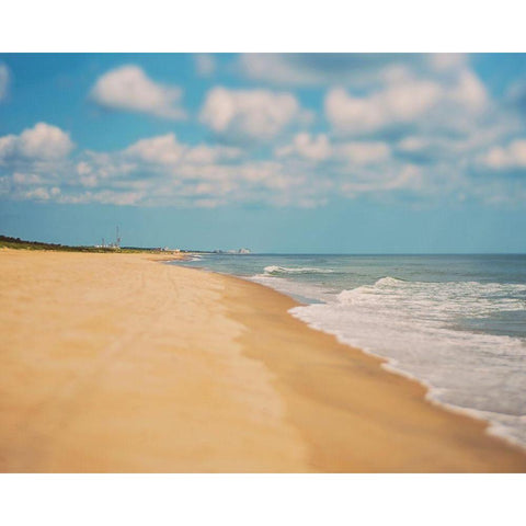 Virginia Beach White Modern Wood Framed Art Print by Soffia, Myan