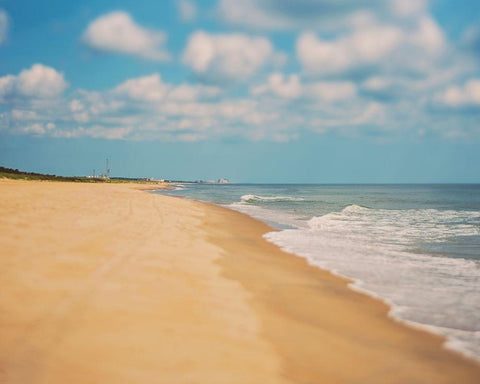 Virginia Beach White Modern Wood Framed Art Print with Double Matting by Soffia, Myan