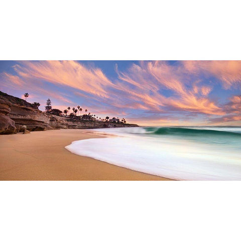 The Beach Break Black Modern Wood Framed Art Print by Sie, Lee