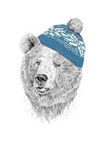 Hello Winter White Modern Wood Framed Art Print with Double Matting by Solti, Balazs