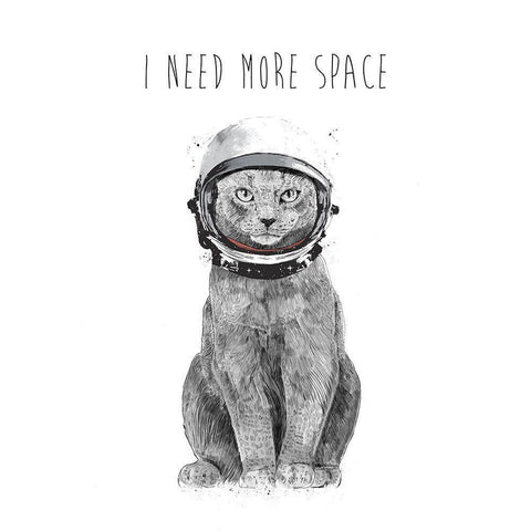 I Need More Space Black Modern Wood Framed Art Print with Double Matting by Solti, Balazs