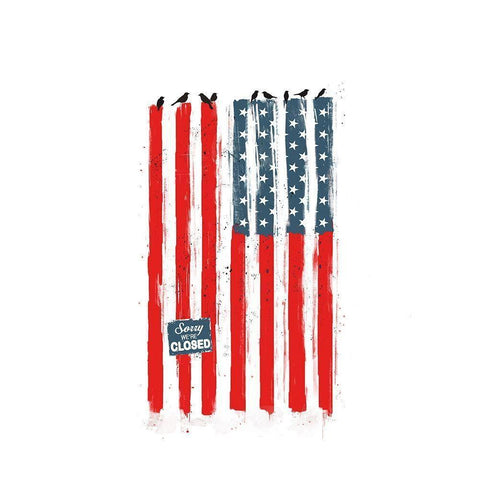 Sorry We Are Closed White Modern Wood Framed Art Print by Solti, Balazs