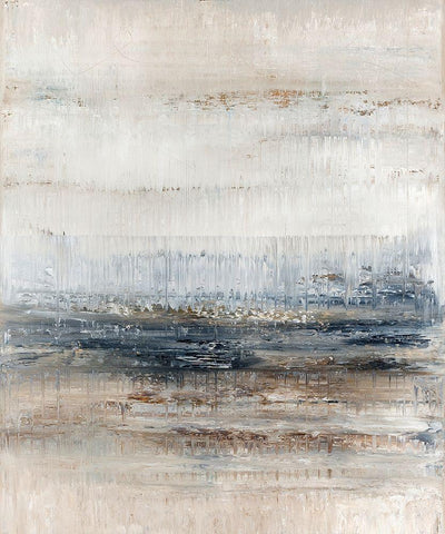 Winter Field No. 1 White Modern Wood Framed Art Print with Double Matting by Smach, Radek