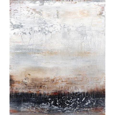Winter Field No. 2 Black Modern Wood Framed Art Print with Double Matting by Smach, Radek
