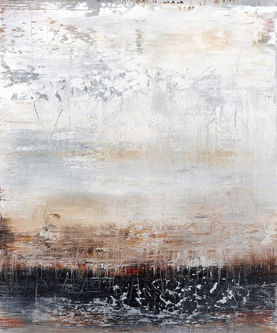 Winter Field No. 2 White Modern Wood Framed Art Print with Double Matting by Smach, Radek