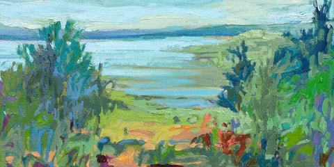 On A Clear Day White Modern Wood Framed Art Print with Double Matting by Schmidt, Jane
